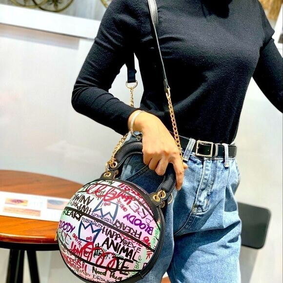 ✨HP✨Graffiti Basketball Shape Clutch Model 1 - Picture 2 of 11